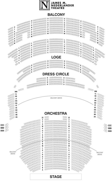 james m nederlander theatre chicago seat map